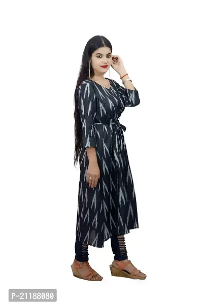 Khusbu textile Women Cotton Anarkali Printed Kurti (S, M, L, XL, XXL, XXXL, XXXXL) Available || Cotton Kurti || Printed Kurti || Kurti For Women (Black, XXXX-Large)-thumb3