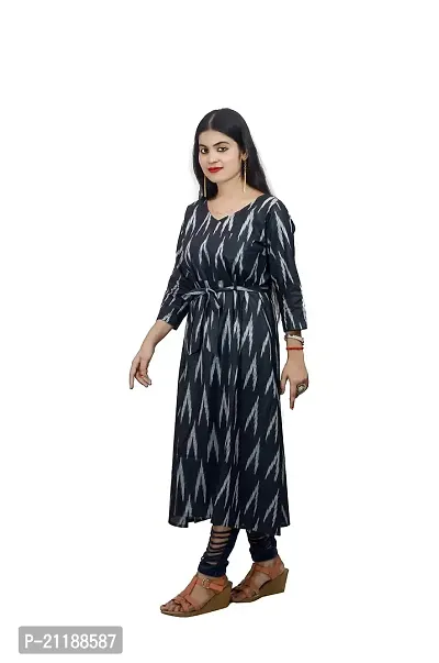 Khusbu textile Women Cotton Anarkali Printed Kurti (S, M, L, XL, XXL, XXXL, XXXXL) Available || Cotton Kurti || Printed Kurti || Kurti For Women (Black, Small)-thumb4