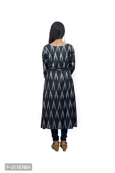 Khusbu textile Women Cotton Anarkali Printed Kurti (S, M, L, XL, XXL, XXXL, XXXXL) Available || Cotton Kurti || Printed Kurti || Kurti For Women (Black, XX-Large)-thumb2