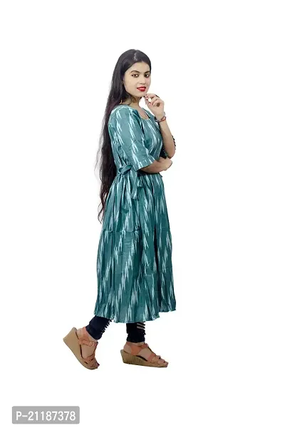 Khusbu textile Women Cotton Anarkali Printed Kurti (S, M, L, XL, XXL, XXXL, XXXXL) Available || Cotton Kurti || Printed Kurti || Kurti For Women || Kurti For Girls (Blue, Large)-thumb3