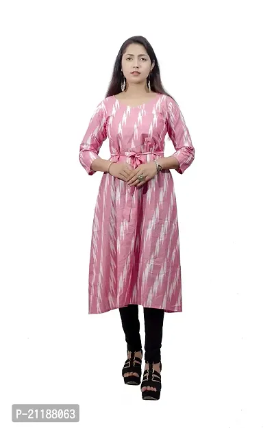 Khusbu textile Women Cotton Anarkali Printed Kurti (S, M, L, XL, XXL, XXXL, XXXXL) Available || Cotton Kurti || Printed Kurti || Kurti For Women (Pink, Large)-thumb0