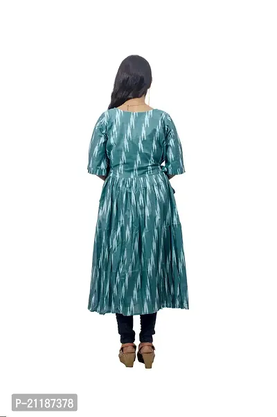 Khusbu textile Women Cotton Anarkali Printed Kurti (S, M, L, XL, XXL, XXXL, XXXXL) Available || Cotton Kurti || Printed Kurti || Kurti For Women || Kurti For Girls (Blue, Large)-thumb2