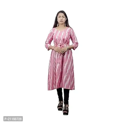 Khusbu textile Women Cotton Anarkali Printed Kurti (S, M, L, XL, XXL, XXXL, XXXXL) Available || Cotton Kurti || Printed Kurti || Kurti For Women (Pink, Medium)