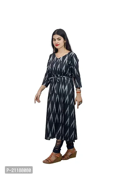 Khusbu textile Women Cotton Anarkali Printed Kurti (S, M, L, XL, XXL, XXXL, XXXXL) Available || Cotton Kurti || Printed Kurti || Kurti For Women (Black, XXXX-Large)-thumb4