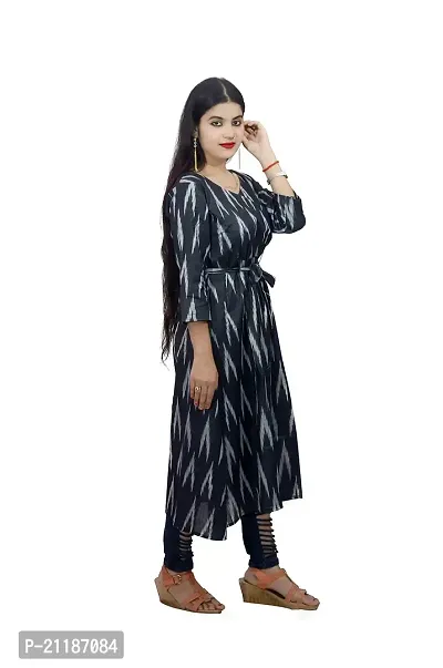 Khusbu textile Women Cotton Anarkali Printed Kurti (S, M, L, XL, XXL, XXXL, XXXXL) Available || Cotton Kurti || Printed Kurti || Kurti For Women (Black, XX-Large)-thumb3