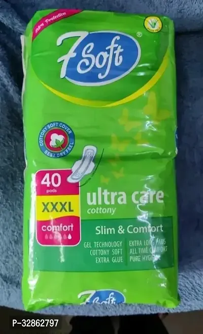 Ultra Care Cottony Slim And Comfort Sanitary Napkin Pads-40 Pads, 3XL