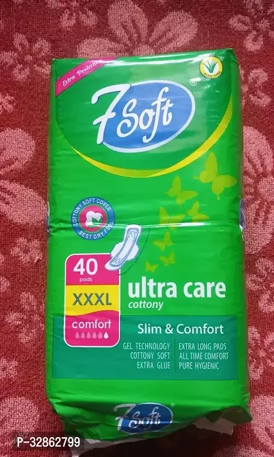 Ultra Care Cottony Slim And Comfort Sanitary Napkin Pads-40 Pads, 3XL