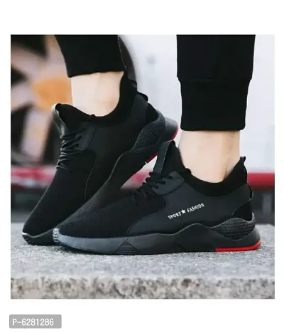 Black Outdoor Casual Sneakers For Men-thumb0