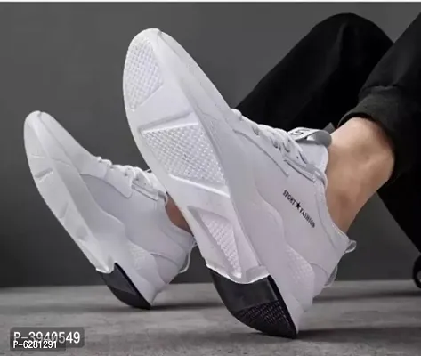 White Mesh  Casual Sneaker Shoes For Mens