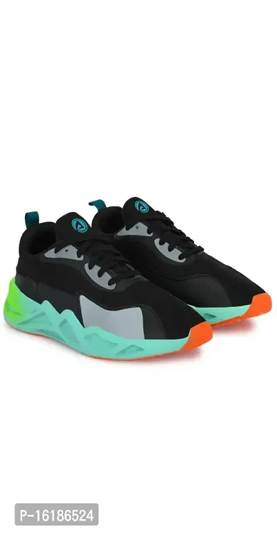 Black Sports Shoes with MultiColor Sole for Men and Boys-thumb2