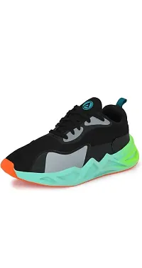 Black Sports Shoes with MultiColor Sole for Men and Boys-thumb3