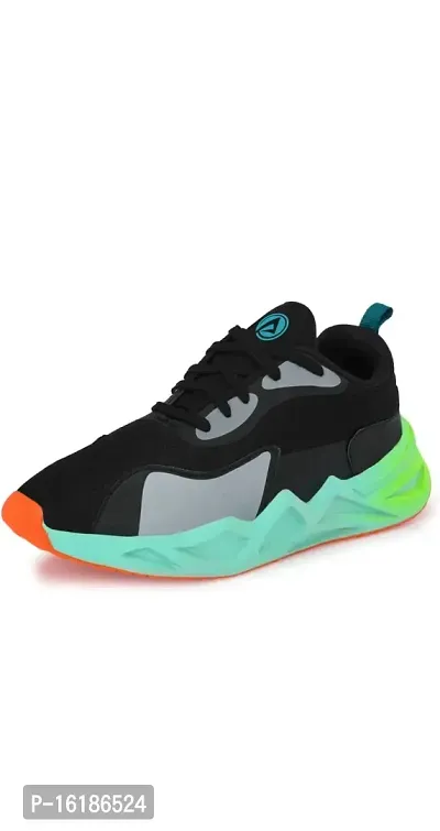 Black Sports Shoes with MultiColor Sole for Men and Boys-thumb4