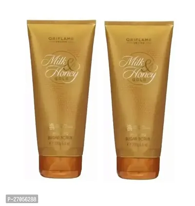 Oriflame MILK  HONEY GOLD Smoothing Sugar Scrub (combo of 2) Face Wash  (400 g)-thumb0