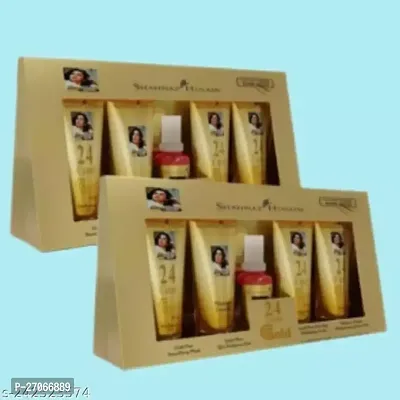 Shahnaz Hussain 24 Carat Golden Glow Gold Plus Facial Kit- Combo (2 x 27.5 ml)-thumb0