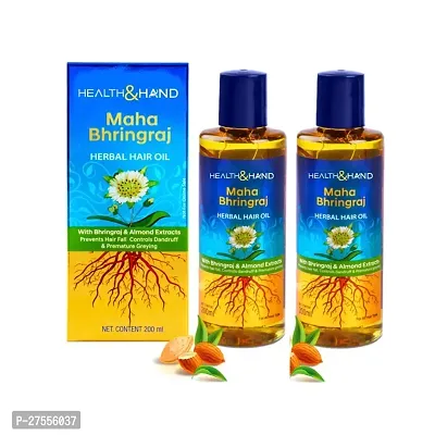 HEALTH HAND Maha Bhringraj Oil | Promotes Hair Growth (200ml - 2)-thumb0