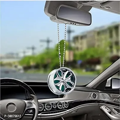 Alloy Wheel Silver Style Hanging Car Air Freshener  Gel Perfume-thumb0