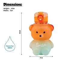 SPILLS Cute Bear Straw Bottle For Kids Large Capacity Teddy Water Bottle with Strap and Straw 800Ml?-thumb3