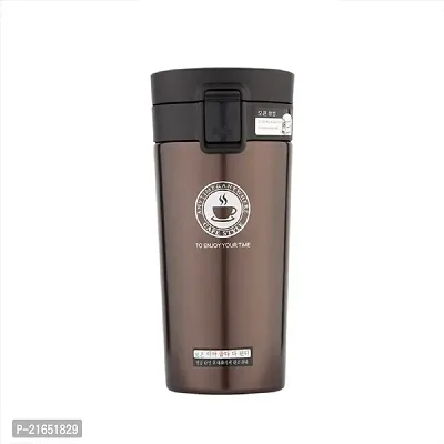 Stainless Steel Thermos Coffee Mug Cup with Lid || Travel Coffee Mug || Insulated Cup for Hot  Cold Drinks || Hot and Cold Temperatures Coffee Mug or Tea Mug (Brown)-thumb0