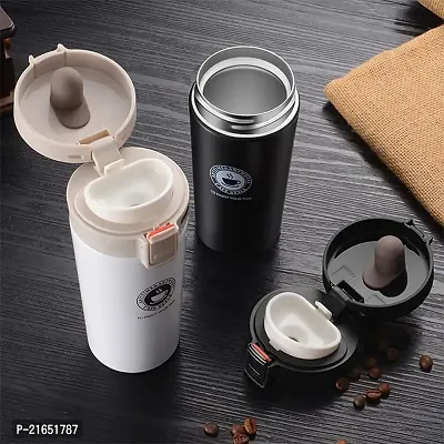 Stainless Steel Thermos Coffee Mug Cup with Lid || Travel Coffee Mug || Insulated Cup for Hot  Cold Drinks || Hot and Cold Temperatures Coffee Mug or Tea Mug (White)-thumb4