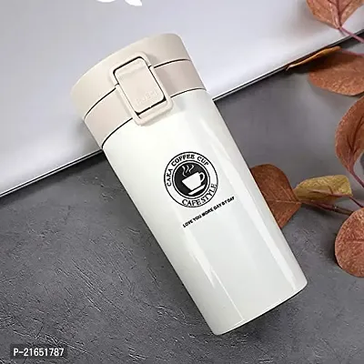 Stainless Steel Thermos Coffee Mug Cup with Lid || Travel Coffee Mug || Insulated Cup for Hot  Cold Drinks || Hot and Cold Temperatures Coffee Mug or Tea Mug (White)-thumb5