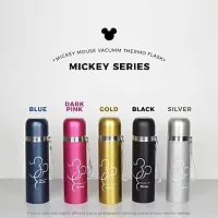 Spills Thermos Stainless Steel Double Wall Insulated Thermos Cup Mickey Mouse Printed Hygienic Flask Bottle 500 ml Water Bottle (Set of 1) (Black)-thumb3