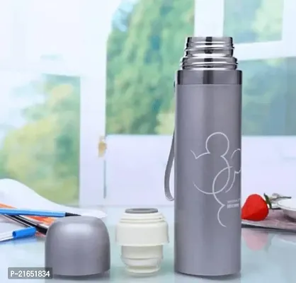 Spills Thermos Stainless Steel Double Wall Insulated Thermos Cup Mickey Mouse Printed Hygienic Flask Bottle 500 ml Water Bottle (Set of 1) (Silver)-thumb3