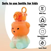 SPILLS Cute Bear Straw Bottle For Kids Large Capacity Teddy Water Bottle with Strap and Straw 800Ml?-thumb4