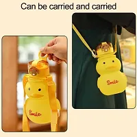 SPILLS Duck Water Bottle with Straw and Strap, Portable Leakproof BPA-free Drinking Cups for Sports Camping Hiking Travel Picnic (Yellow)-thumb2