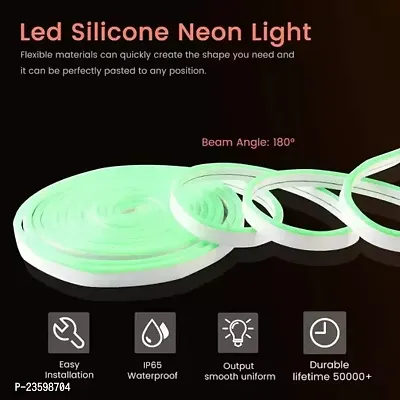 LED Strip Neon Sillicone Rope Light , Water Proof IP65, Indoor and Outdoor LED Flexible Strip Light with Aapter for Diwali and Christmas Home and Office Decoration 4 Meter-thumb3