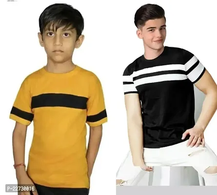 Stylish Multicoloured Cotton Solid Tees For Boys