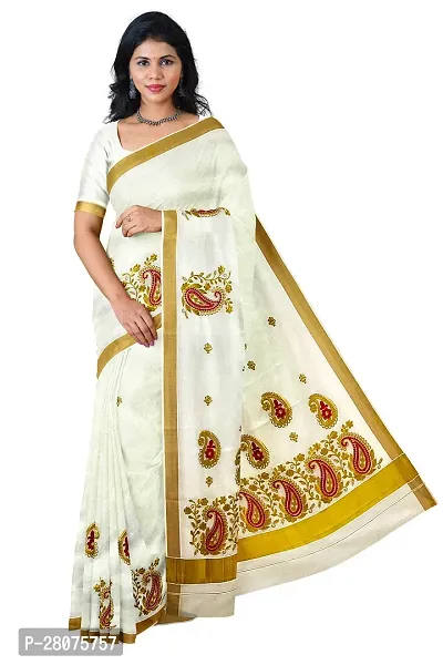 Classic Cotton Saree with Blouse piece for women-thumb0