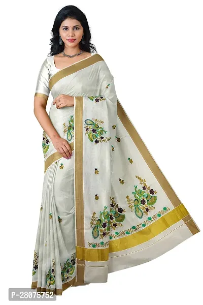 Classic Cotton Saree with Blouse piece for women-thumb0