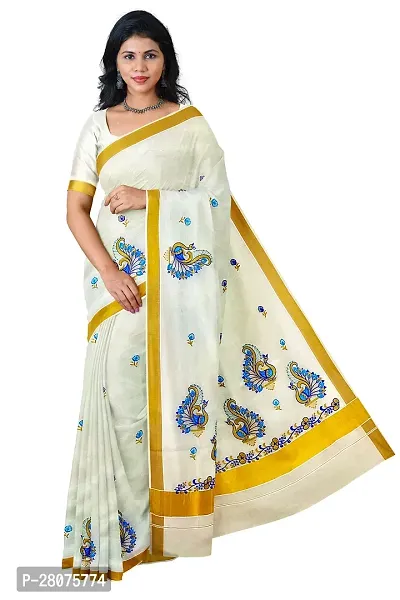 Classic Cotton Saree with Blouse piece for women-thumb0