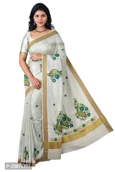 Classic Cotton Saree with Blouse piece for women-thumb0