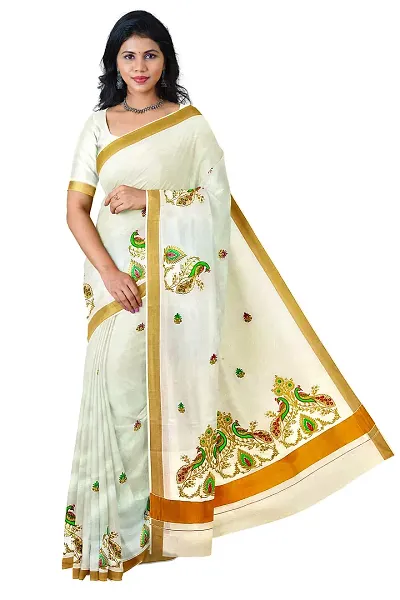 Attractive Cotton Saree with Blouse piece 