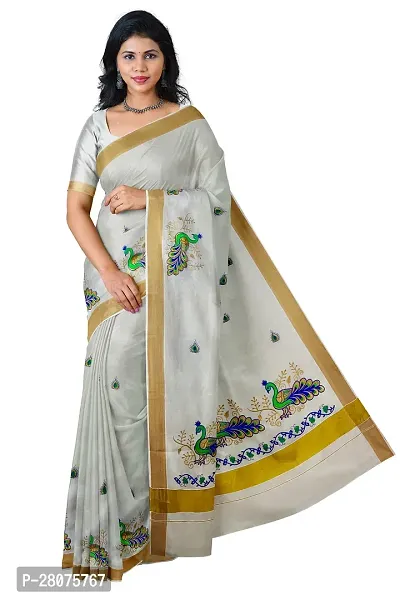 Classic Cotton Saree with Blouse piece for women-thumb0