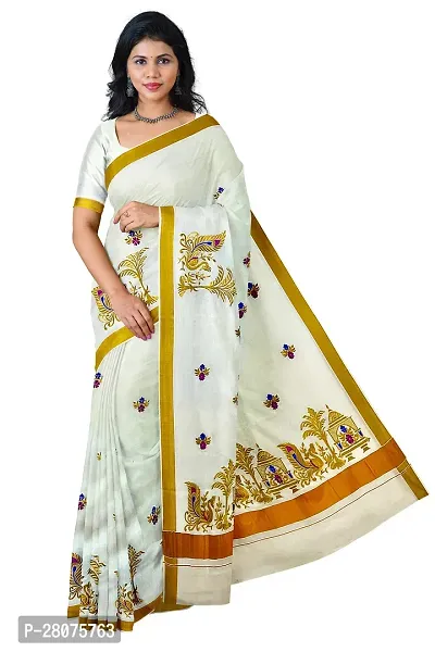 Classic Cotton Saree with Blouse piece for women-thumb0