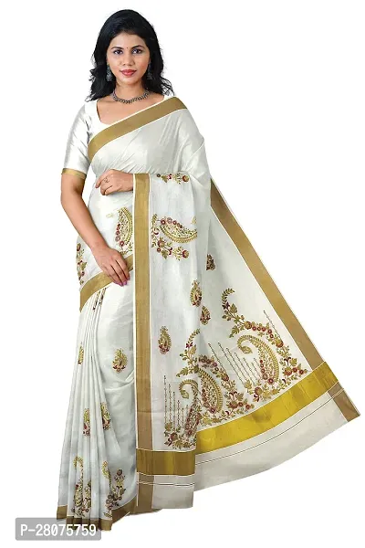 Classic Cotton Saree with Blouse piece for women-thumb0