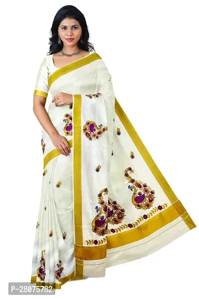 Classic Cotton Saree with Blouse piece for women-thumb0