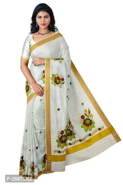 Classic Cotton Saree with Blouse piece for women-thumb0