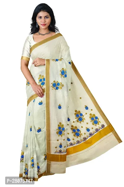 Classic Cotton Saree with Blouse piece for women-thumb0