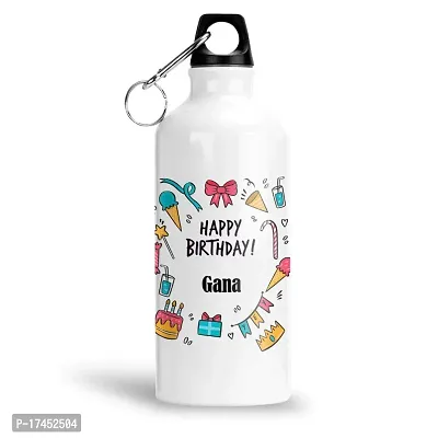 APSRA Aluminium White Sipper Bottle 600 ML - Best Gift for Happy Birthday Name - Gana