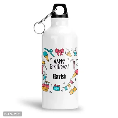 APSRA Aluminium White Sipper Bottle 600 ML - Best Gift for Happy Birthday Name - Havish