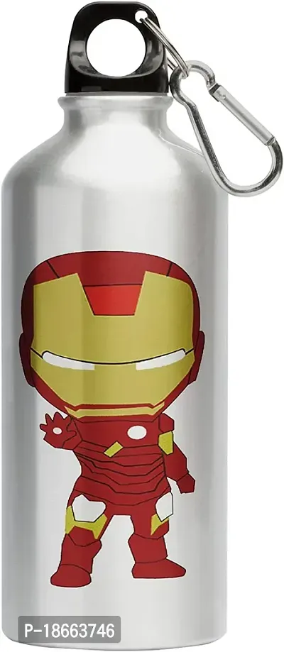 APSRA Lovely Iron Man Cartoon Printed Aluminum Sipper Bottle 750ml | Water Bottles | Printed Sipper Bottles | Ideal  For Birthday Leak-Proof Designer Bottle For Travel By DM ENTERPRISES