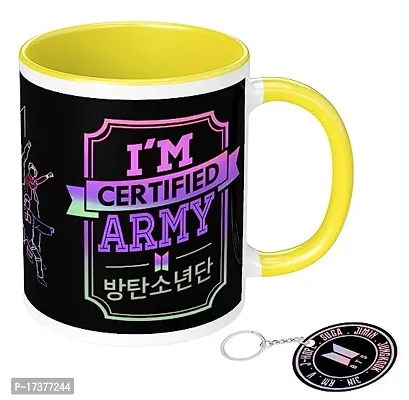 APSRA BTS Printed Mug with Keychain for Girls Boys Friends Coffee Mug for Birthday Gift| BTS Music Band V Suga J-Hope Jungkook Jin Jimin Rm BTS Coffee Mug (Mug-350ml) (BN3PMK1)-thumb0