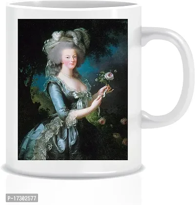 APSRA Marie Antoinette Rose Le Vigee Lebrun Coffee Tea White Ceramic Mug Cup 11Oz