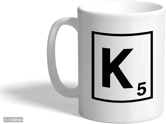 APSRA Custom Funny Coffee Mug Coffee CupKLetter Game Initial Letter K White Ceramic Tea Cup 11 OZ Design Only