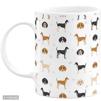 APSRA Pattern Mug Cat Elephant Owl Bird Animal Horse Unicorn Leaves Dog Panda Deer Fish Floral Flower Pattern Designer Microwave 350 ml Ceramic Coffee Mug Pack of 1(PW-12)61437