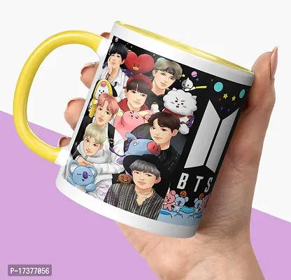 APSRA BTS Logo Cartoon Chararcter BTS Printed Mug BTS Army BTS Music Band V Suga J-Hope Jungkook Jin Jimin Rm Birthday Gift for Girls BoysCoffee Mug 350 ml (BN3TM 60)-thumb0