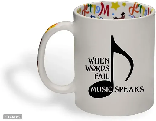 APSRA Coffee Mug 11 Ounces When Words Fail Music Speaks Inspiration  Motivation Music Funny Tea Cup Music Design Only Design Only